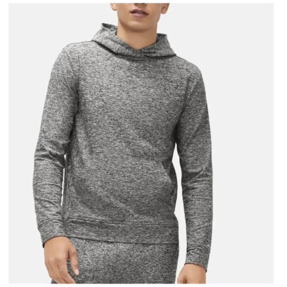Outdoor Voices CloudKnit Hoodie Mens XL Gray Space Dye Heathered Pullover Pocket